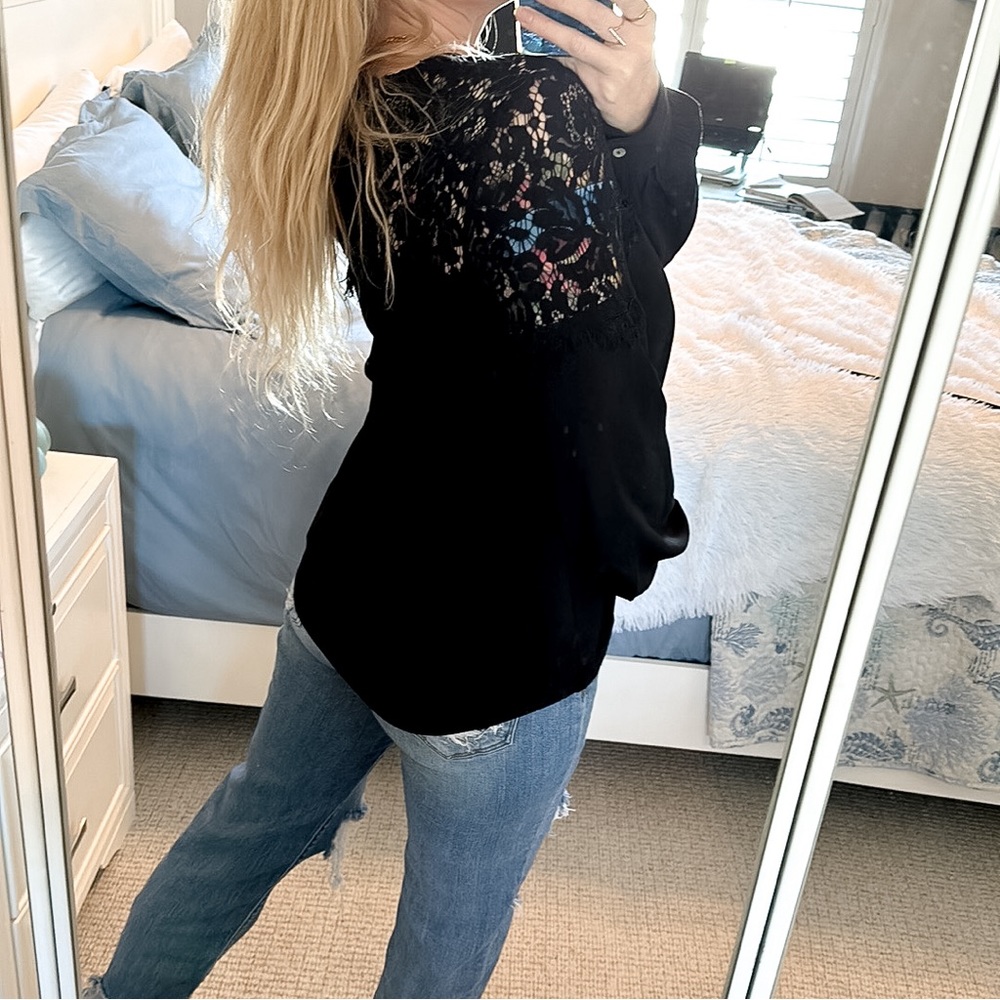 LULU’S | Picture This Black Long Sleeve Lace Top - Picture 8 of 13